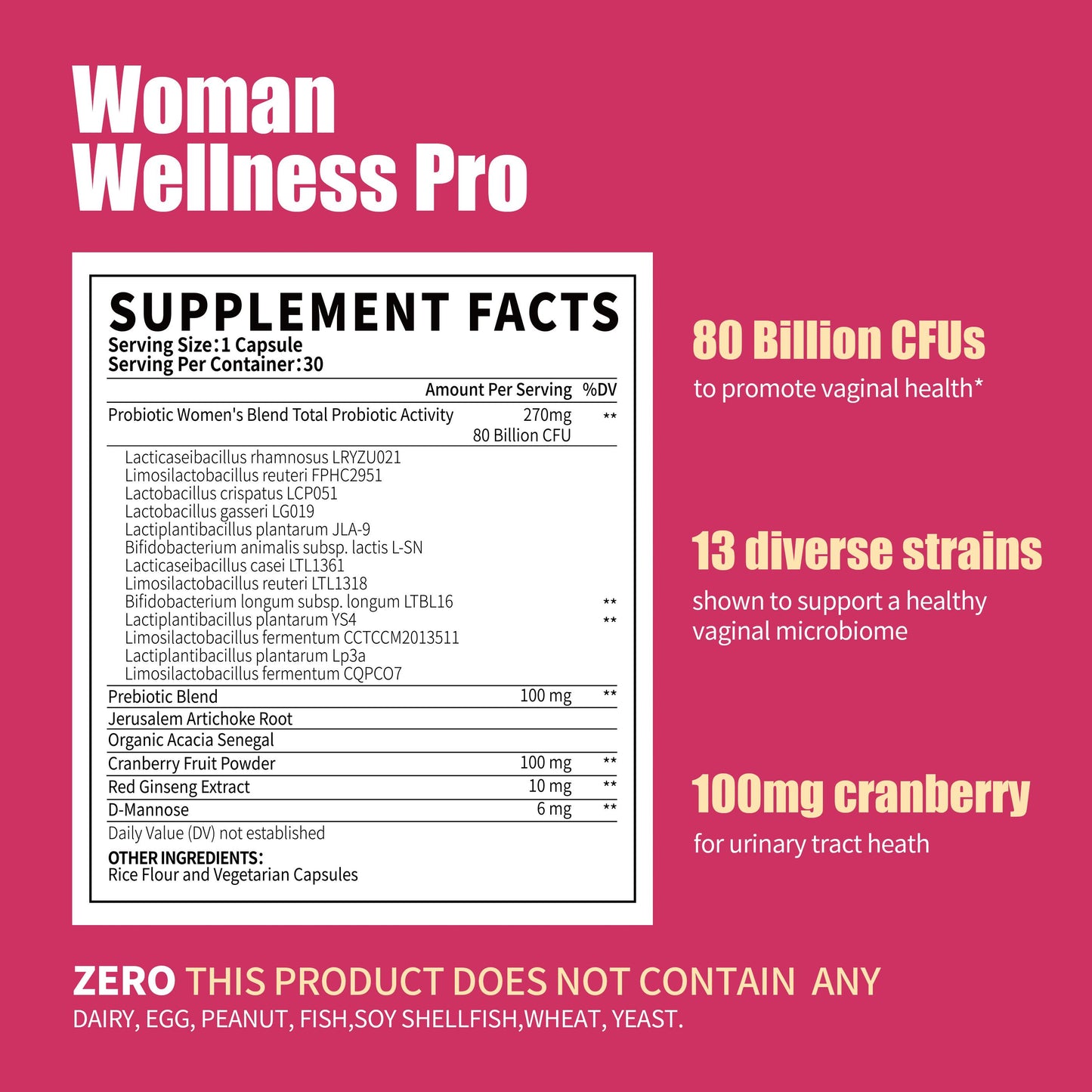 Fresh Flower-Powerful Women's Probiotic, Fights Bacterial and Yeast Infections |Promote digestive health|Improves Odor and Flora
